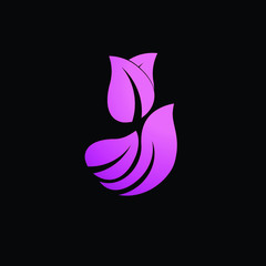 purple flower logo icon for beauty product