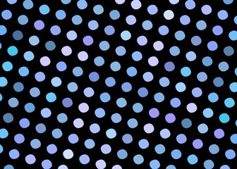 Blue polka dots on black background. 