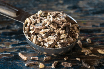 Dandelion Root Spilled from a Tablespoon