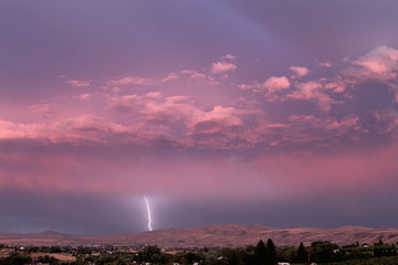 big lightning into mountain