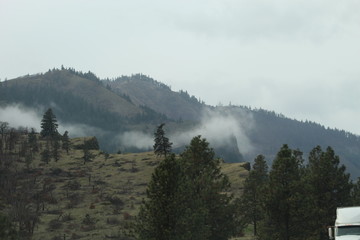 foggy mountain hills