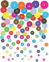 和風の菊の模様.ベクター背景素材.