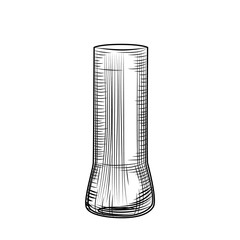 Woman beer glass. Engraving style. Hand drawn