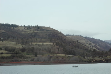 river & hills