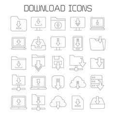 download, update and save icons set 