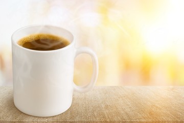White ceramic coffee mug. Isolated on a white