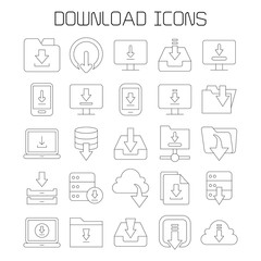 download, update and save icons set 