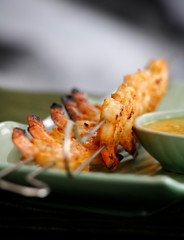 Asian Barbecue. Shrimp satays - Studio