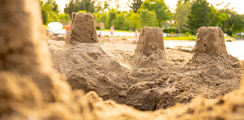 sand castles on the beach