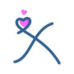Initial X Love Logo
