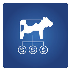 cow and money currency for cash cow concept