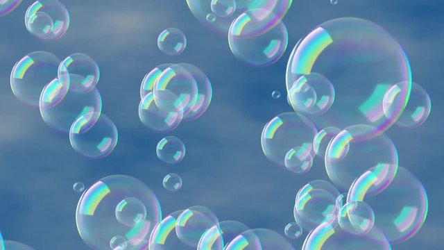 floating soap bubbles abstract background