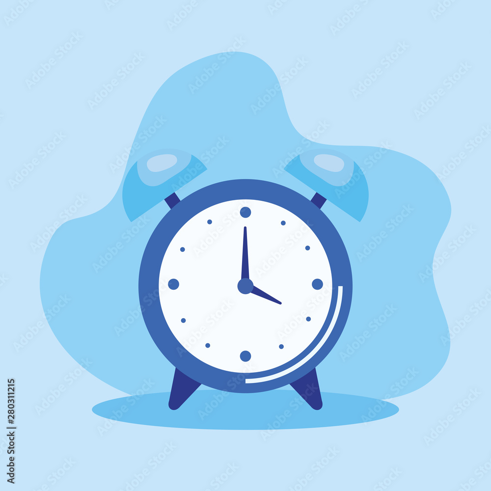 Poster alarm clock object with time symbol