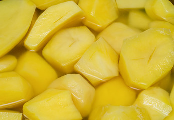 yellow boiled potatoes close-up