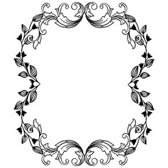 Modern style frame with flower decor element. Vector