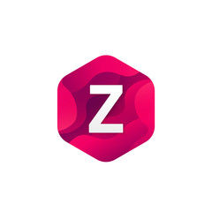 Trendy isolated Z letter logo company sign hexagon shape icon vector design.