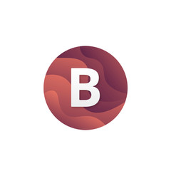 Abstract B letter logo circle shape company sign layered round icon trendy logotype vector design.