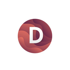 Abstract D letter logo circle shape company sign layered round icon trendy logotype vector design.