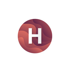 Abstract H letter logo circle shape company sign layered round icon trendy logotype vector design.