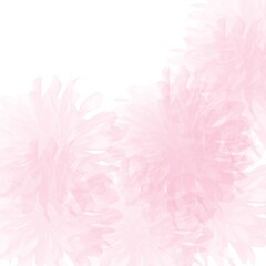Fototapeta premium pink hand drawn watercolor dahlia blossom background pattern with white corner area