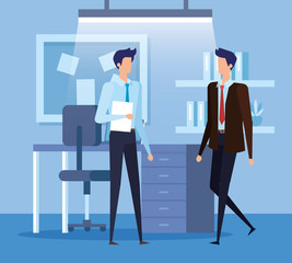 Fototapeta premium professional businessmen teamwork with documents and noteboard