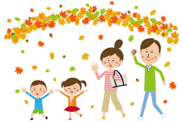 手描き1color家族 息子のインターネットを見守る親 イラスト Wall Mural Yoshidaakiko1223