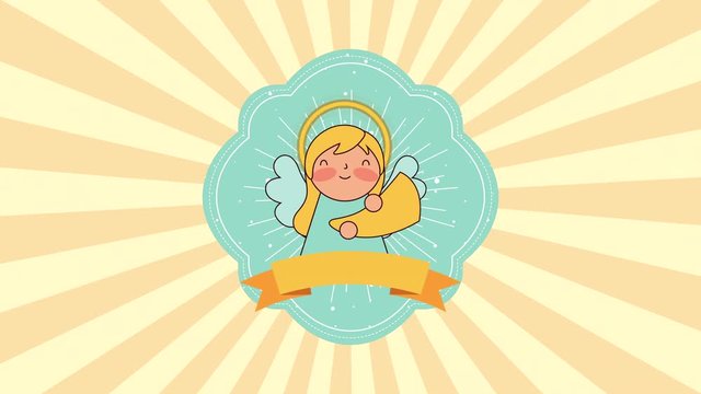 cute little angel manger character