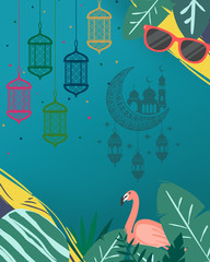 Illustrated, colorful and trendy Islamic designs