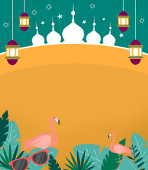 Illustrated, colorful and trendy Islamic designs