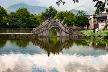 An ancient stone bridge build 1607AC, Hong Village China