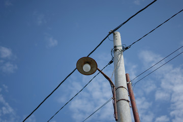 old electric pole and wires