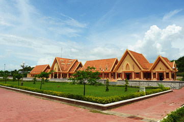 Buildings with red clay tile roofs 