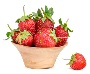Strawberries isolated on white.