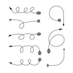 thin line arrows and bows set