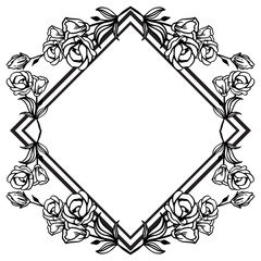 Ornament floral frame, invitation card, decoration pattern. Vector