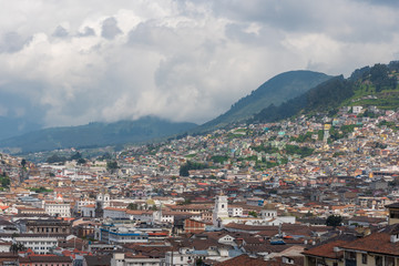 Fototapeta na wymiar View of Quito on a cloudy day