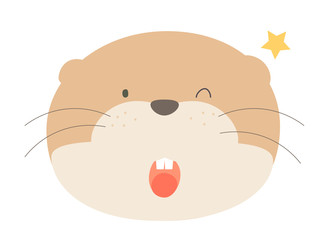 ゆるいカワウソ・ウィンクする