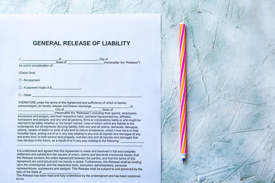 General Release Of Liability Form