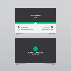 Fototapeta premium Modern green bussines card template. Elegant element composition design with clean concept.