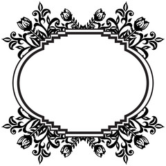 Decoration of invitation card, greeting card, with beautiful floral frame. Vector