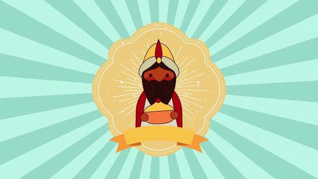 cute melchior wise man manger character