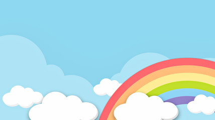 Abstract kawaii Colorful Sky rainbow background. Soft gradient pastel Comic graphic. Concept for children and kindergartens or presentation © NotjungCG