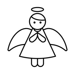 Angel doll vector, Chirstmas related line style icon