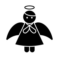 Angel doll vector, Chirstmas related solid style icon