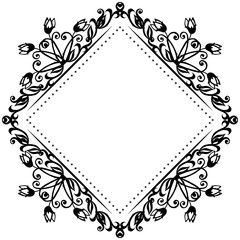 Invitation template, flowers frame design element. Vector