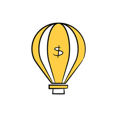 dollar floating balloon in yellow theme