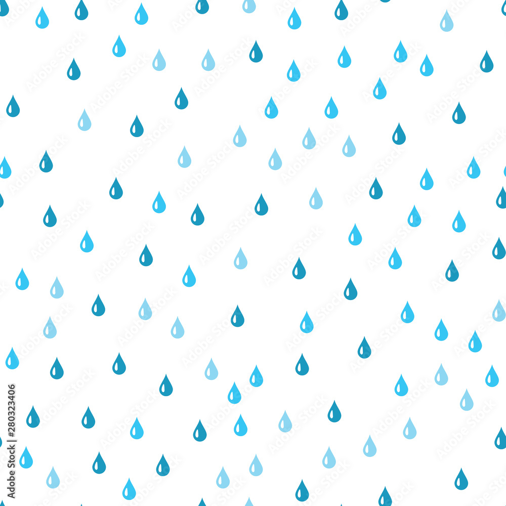 Poster blue water drop seamless pattern. vector background. seamless rain drops pattern background.