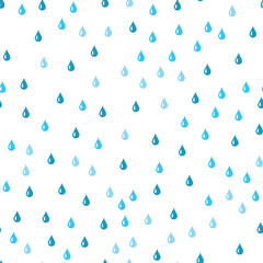Blue Water drop seamless pattern. Vector background. Seamless rain drops pattern background.