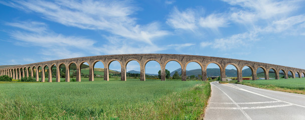 roman aqueduct and road - obrazy, fototapety, plakaty