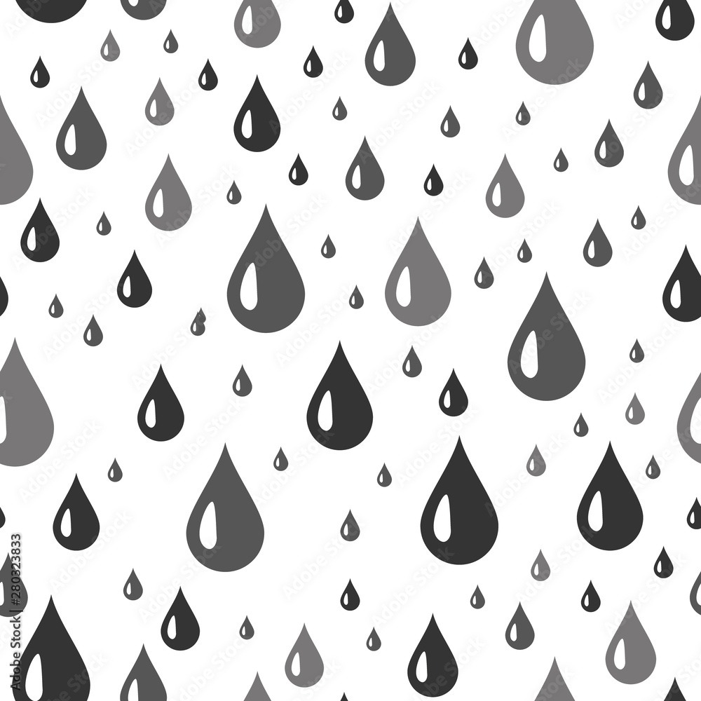 Poster water drop seamless pattern. vector background. seamless rain drops pattern background.